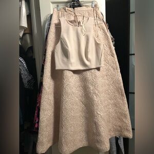 Chic Beige Skirt Set